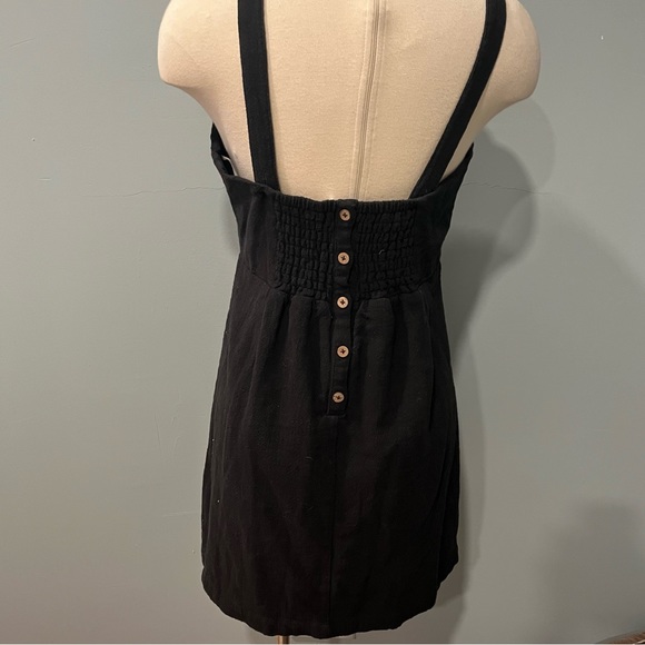 Free People Black Sleeveless Adjustable Strap Button Back Dress Large - Picture 3 of 10